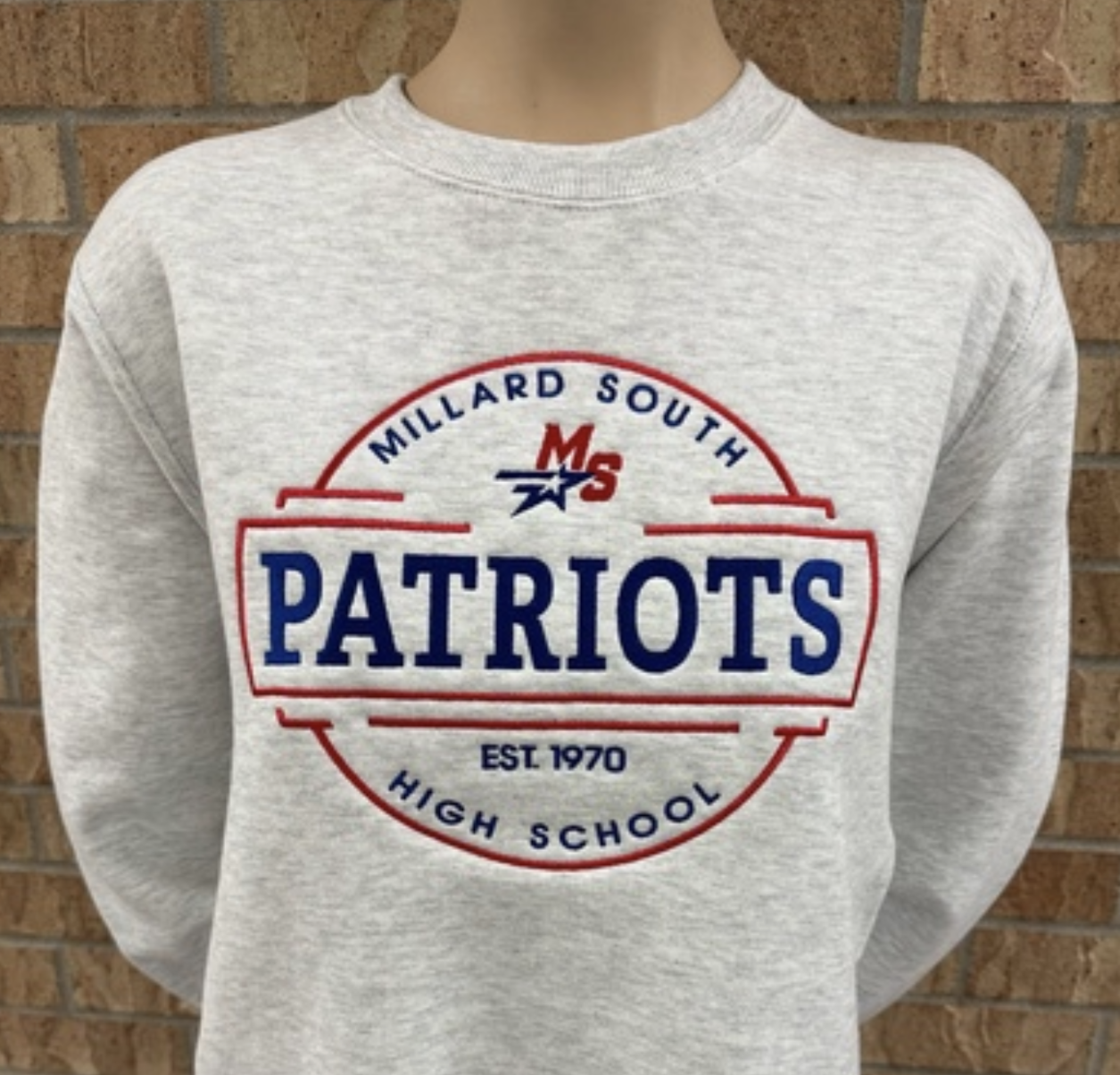 Patriots on sale embroidered sweatshirt